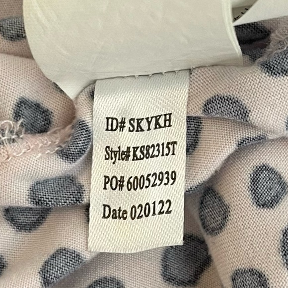 Kate Spade Womens Pajama Tank Top Blush Pink Black Polka Dot Jersey Knit Size XL - Picture 9 of 12